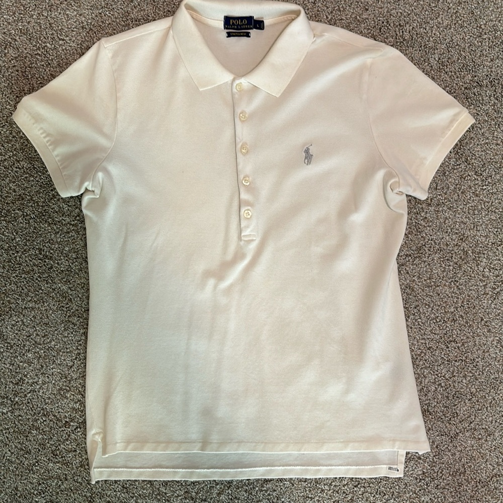 Ralph Lauren Stretch Mesh Polo Shirt. Womens Large.